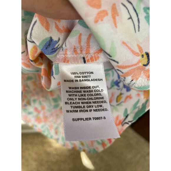 St Johns Bay Womens Floral Button-Down Shirt M 100% Cotton Long Sleeve Collared - Picture 5 of 6